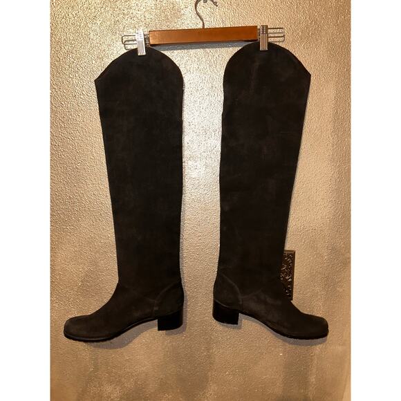 Stuart Weitzman Preppy Boho Hippie Casual Suede Stacked Heel Over the Knee Boots - Picture 1 of 13